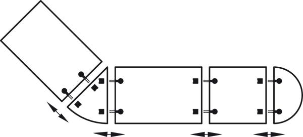 Tischplattenverbinder, Tischplatten trennbar, silberfarben, Bauhöhe: ca. 18mm